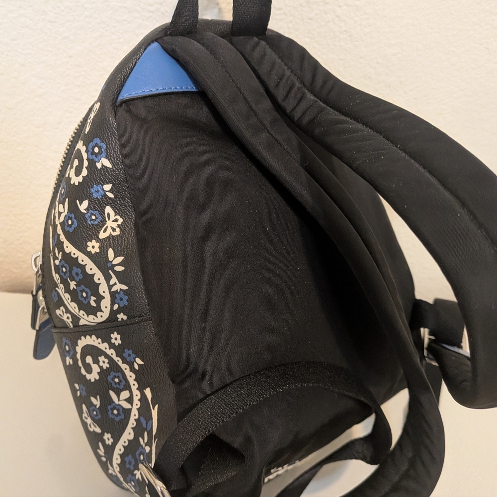 Coach Cream and Black Mini Backpack with Pink Lip Patch - Picture 6 of 8
